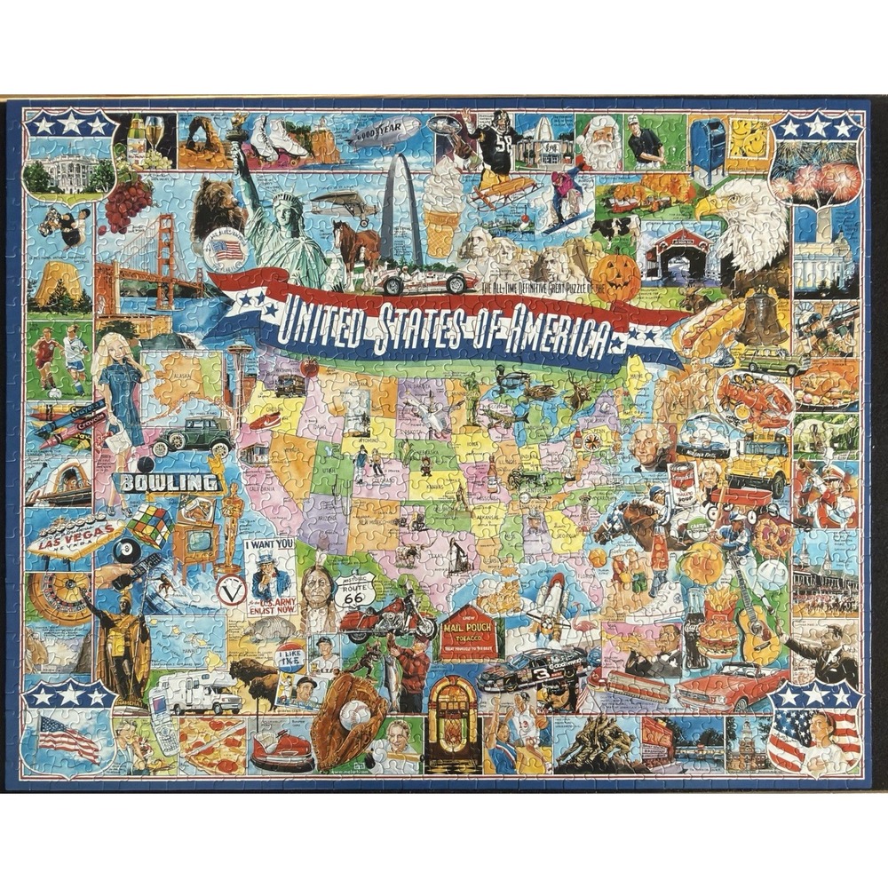 White Mountain United States of America Jigsaw Puzzle 1000 Pc Larger Pcs 24 x 30 - Picture 2 of 7